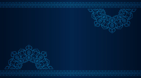blue background with ornamental mandalaのイラスト素材