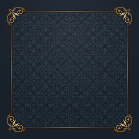 floral pattern, with vintage frameのイラスト素材