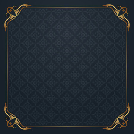 floral pattern, with vintage frameのイラスト素材