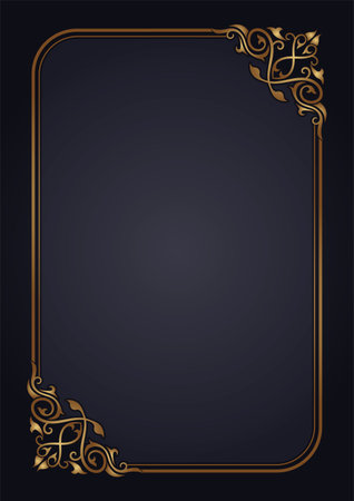 vintage frame border ornament, floral decorativeのイラスト素材