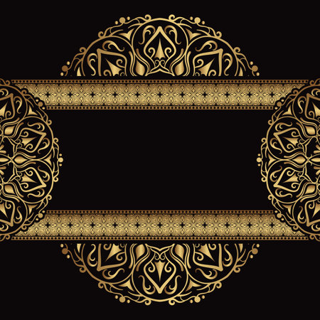 luxury background, with gold mandala decorationのイラスト素材