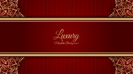 Luxury background, with golden mandalaのイラスト素材