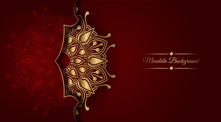 luxury background with golden mandala ornamentのイラスト素材