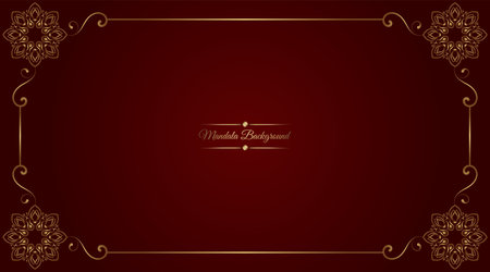 luxury background with golden mandala ornamentのイラスト素材