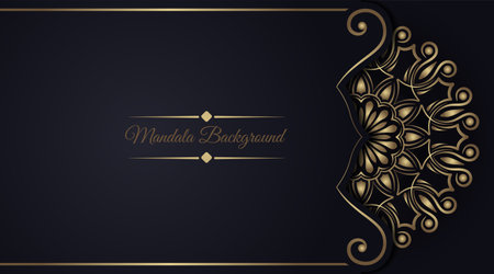 luxury background  with mandala ornamentのイラスト素材
