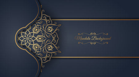 luxury background with golden mandala ornamentのイラスト素材