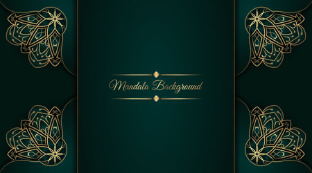 luxury background with golden mandala ornamentのイラスト素材