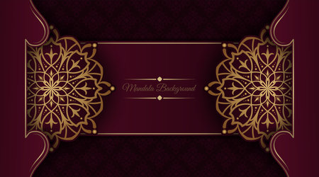 luxury background with golden mandala ornamentのイラスト素材