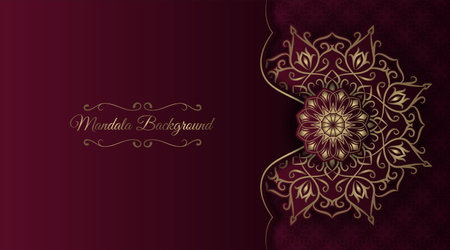 luxury background with golden mandala ornamentのイラスト素材