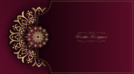 luxury background with golden mandala ornamentのイラスト素材