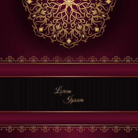 Luxury background with golden mandala ornamentのイラスト素材
