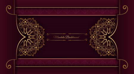 luxury background with golden mandala ornamentのイラスト素材