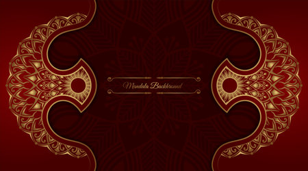luxury background with golden mandala ornamentのイラスト素材