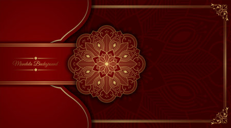 luxury background with golden mandala ornamentのイラスト素材