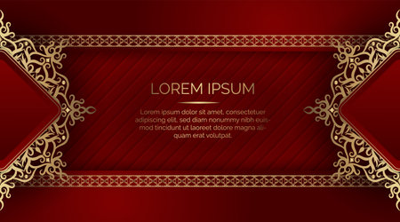simple background with gold ornament borderのイラスト素材