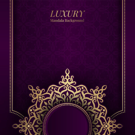 luxury background, with mandala ornamentのイラスト素材