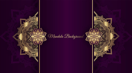 Purple luxury background  with mandala ornamentのイラスト素材