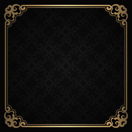 floral pattern, and vintage frameのイラスト素材