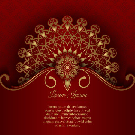 luxury background, with mandala ornamentのイラスト素材