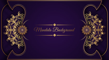 Luxury background with golden mandala ornamentのイラスト素材