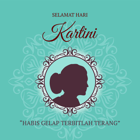happy kartini day greeting banner  vector designのイラスト素材