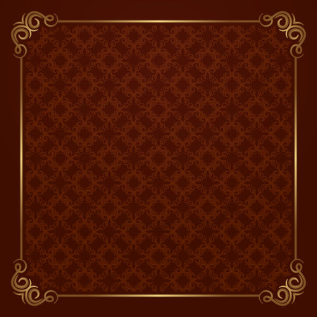 floral pattern, with vintage frameのイラスト素材