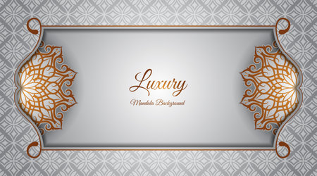 luxury background with mandala ornamentのイラスト素材