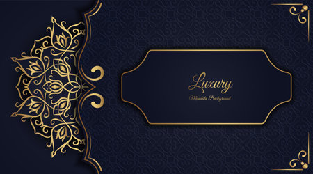 Black luxury background  with mandala ornamentのイラスト素材