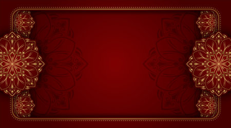 Simple background with ornamental mandalaのイラスト素材