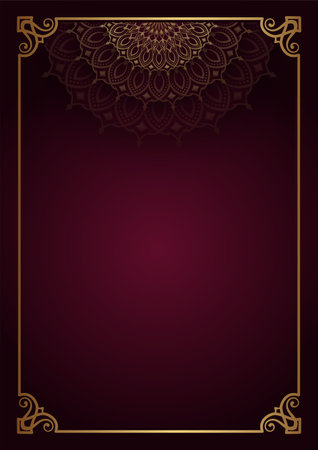 Vintage floral frame  with mandala decorationのイラスト素材