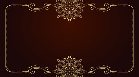 floral ornament frame and mandalaのイラスト素材