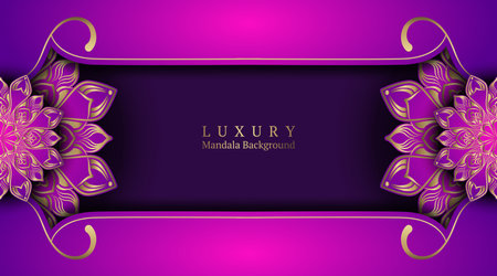 Luxury background, with golden mandalaのイラスト素材
