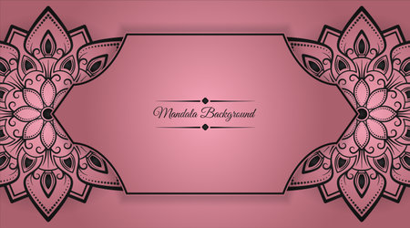 mandala background  pink and blackのイラスト素材