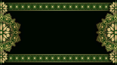 Green luxury background  with mandala ornamentのイラスト素材
