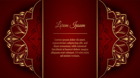 Luxury red background with mandala ornamentのイラスト素材