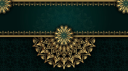 Luxury background with golden mandala ornamentのイラスト素材