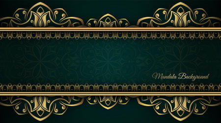 Luxury background with golden mandala ornamentのイラスト素材