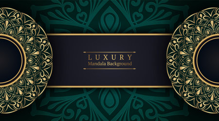 Luxury background with golden mandala ornamentのイラスト素材