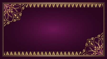 Vintage frame with gold mandala ornamentのイラスト素材