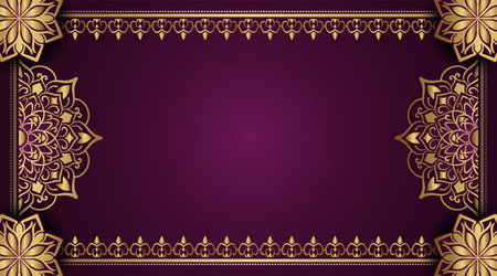 Vintage frame with gold mandala ornamentのイラスト素材