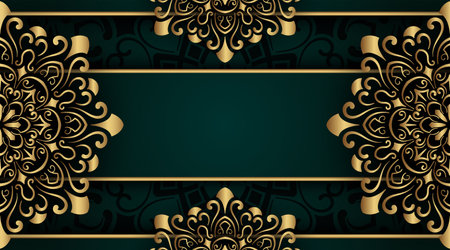 luxury background with golden mandala ornamentのイラスト素材