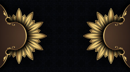 luxury background, with gold mandalaのイラスト素材