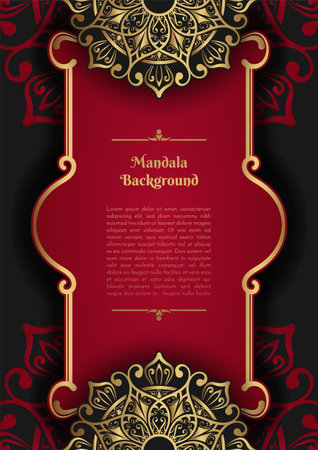 Luxury background with golden mandala ornamentのイラスト素材