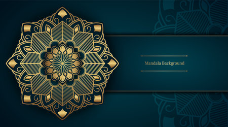Luxury background with golden mandala ornamentのイラスト素材