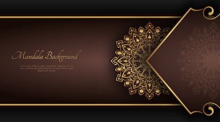 Luxury background with golden mandala ornamentのイラスト素材
