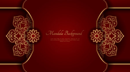 Luxury background with golden mandala ornamentのイラスト素材