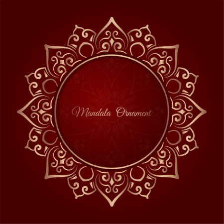 golden mandala ornament, round decorative designのイラスト素材