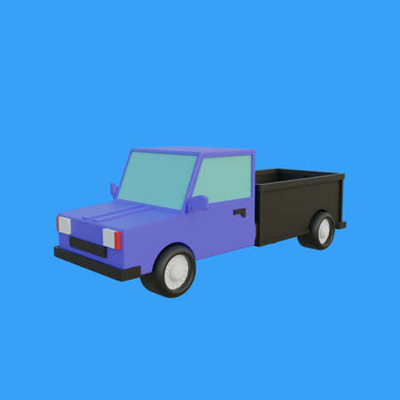 delivery pickup truck front look 3d objectの写真素材