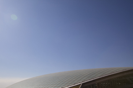Exterior view of an airport under the blue skyのeditorial素材