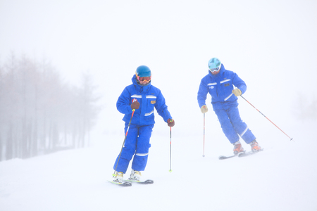 Skiing during the winterのeditorial素材